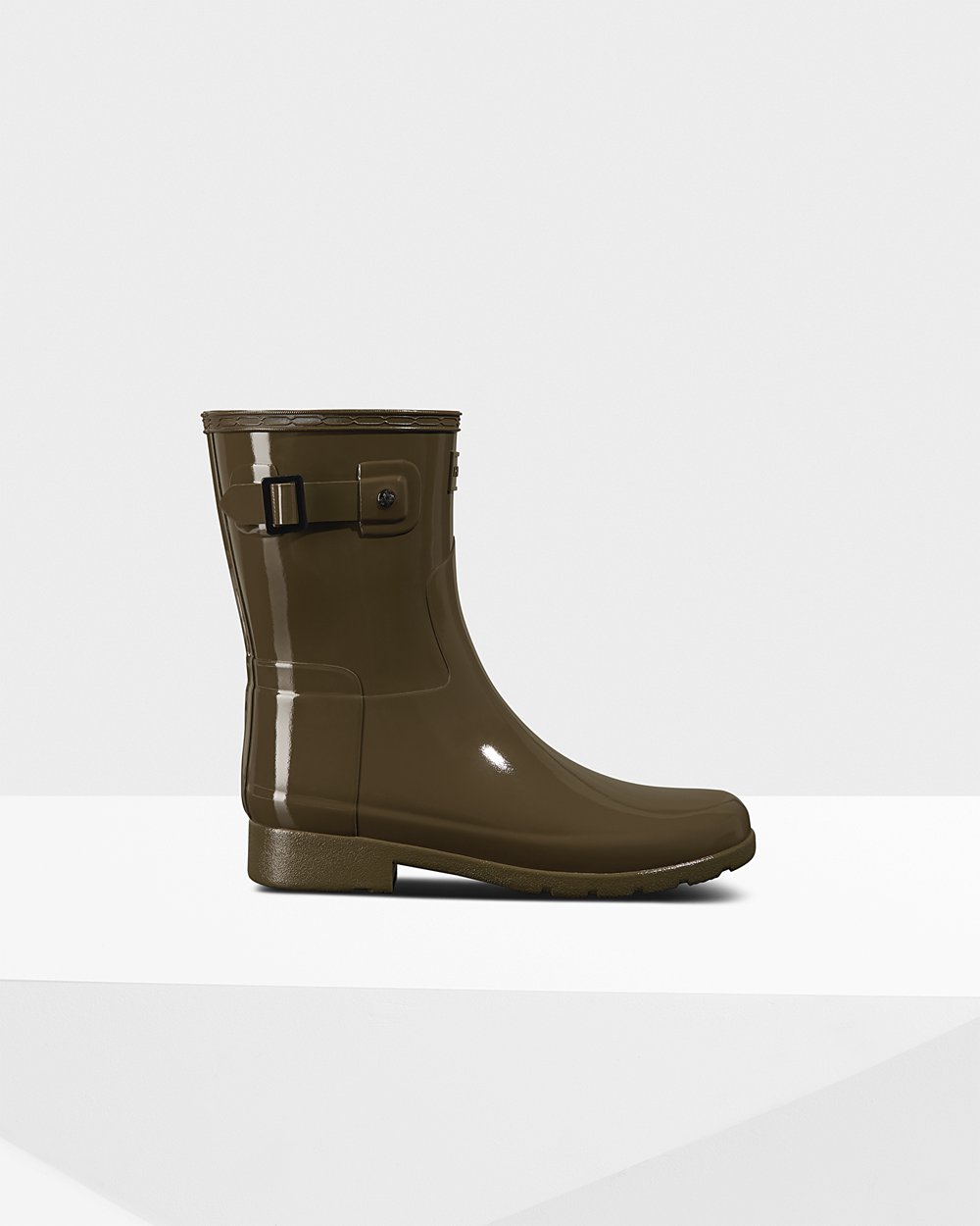 Hunter Mujer Refined Slim Fit Gloss - Botas de Lluvia Verde - 607-BMKHUD